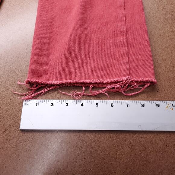 Cotton-On Jeans Womens 2 Red Wide Leg Raw Hem Casual Trendy Streetwear Boho Y2K - Picture 8 of 13